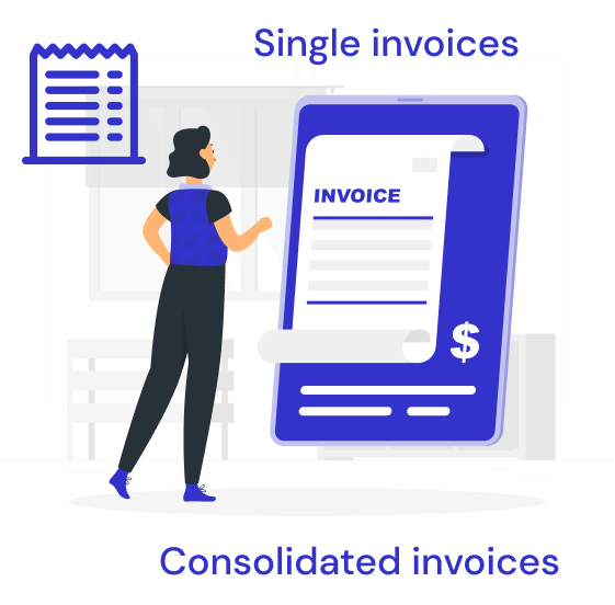 Consolidated invoices with Zexel Pay graphic